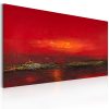 Kézzel festett kép - Vörös naplementét a tengeren - ajandekpont.hu