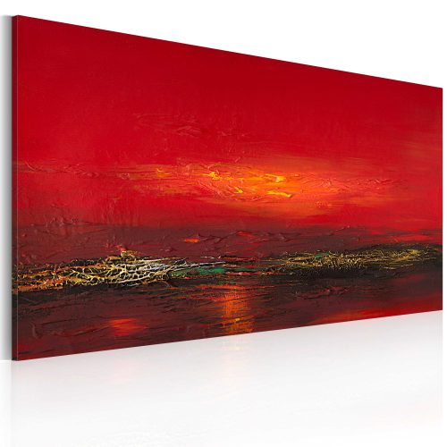 Kézzel festett kép - Vörös naplementét a tengeren - ajandekpont.hu