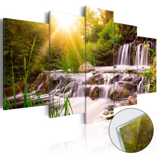 Akrilüveg kép - Forest Waterfall [Glass]-ajandekpont.hu