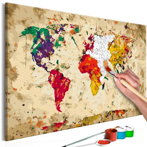 Kifestő - World Map (Colour Splashes) - ajandekpont.hu