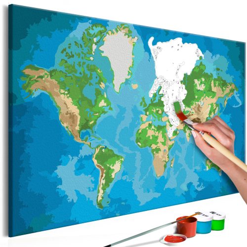 Kifestő - World Map (Blue & Green) - ajandekpont.hu