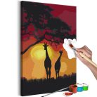 Kifestő - Giraffes and Sunset - ajandekpont.hu