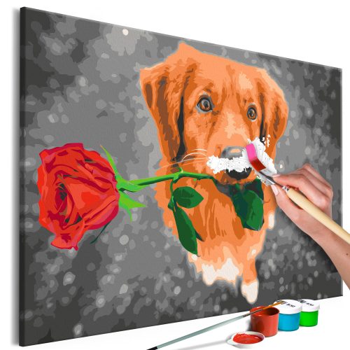 Kifestő - Dog With Rose  - ajandekpont.hu
