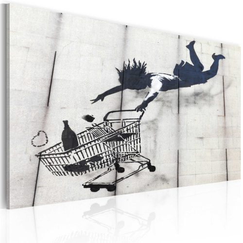 Kép - Falling woman with supermarket trolley (Banksy) - ajandekpont.hu