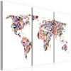 Kép - Map of the World - pixels - triptych - ajandekpont.hu