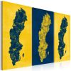 Kép - Festett térkép Svédország - triptych - ajandekpont.hu