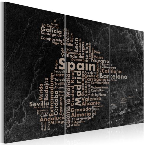 Kép - Text map of Spain on the blackboard - triptych - ajandekpont.hu