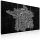 Kép - Text map of France on the black background - triptych - ajandekpont.hu