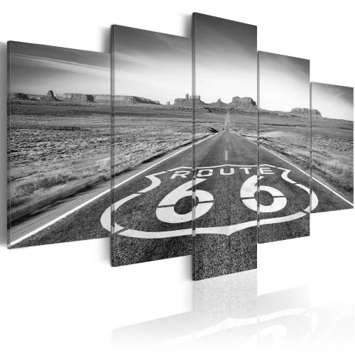 Kép - Route 66 - black and white - ajandekpont.hu