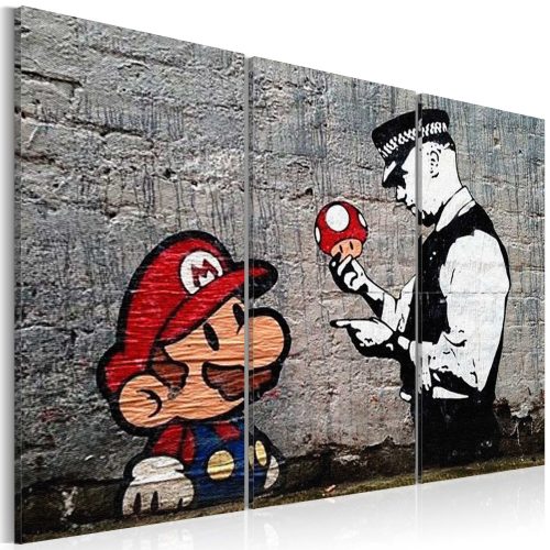 Kép - Super Mario Mushroom Cop by Banksy - ajandekpont.hu