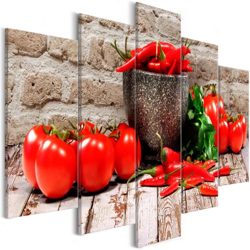 Kép - Red Vegetables (5 Parts) Brick Wide - ajandekpont.hu