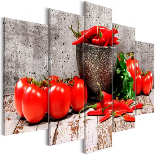 Kép - Red Vegetables (5 Parts) Concrete Wide - ajandekpont.hu