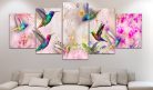 Kép - Colourful Hummingbirds (5 Parts) Wide Pink - ajandekpont.hu