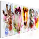 Kép - Watercolour Animals (5 Parts) Narrow - ajandekpont.hu