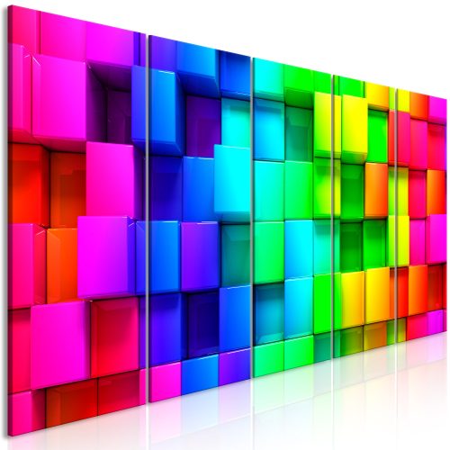 Kép - Colourful Cubes (5 Parts) Narrow - ajandekpont.hu