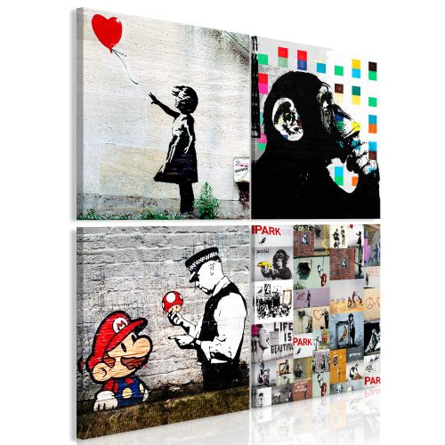 Kép - Banksy Collage (4 Parts) - ajandekpont.hu