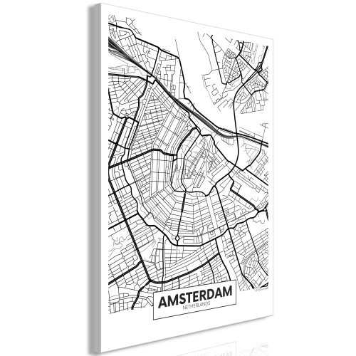 Kép - Map of Amsterdam (1 Part) Vertical - ajandekpont.hu
