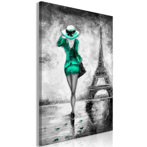 Kép - Parisian Woman (1 Part) Vertical Green - ajandekpont.hu