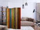 Paraván egyoldalú fotónyomtatással - Wooden rainbow [Room Dividers] - ajandekpont.hu