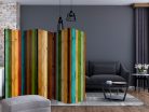 Paraván egyoldalú fotónyomtatással - Wooden rainbow II [Room Dividers] - ajandekpont.hu