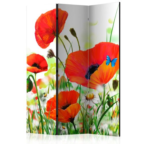 Paraván egyoldalú fotónyomtatással - Country poppies [Room Dividers] - ajandekpont.hu