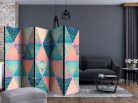 Paraván egyoldalú fotónyomtatással - Oriental Triangles II [Room Dividers] - ajandekpont.hu