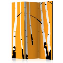 Paraván egyoldalú fotónyomtatással - Birches on the orange background [Room Dividers] - ajandekpont.hu