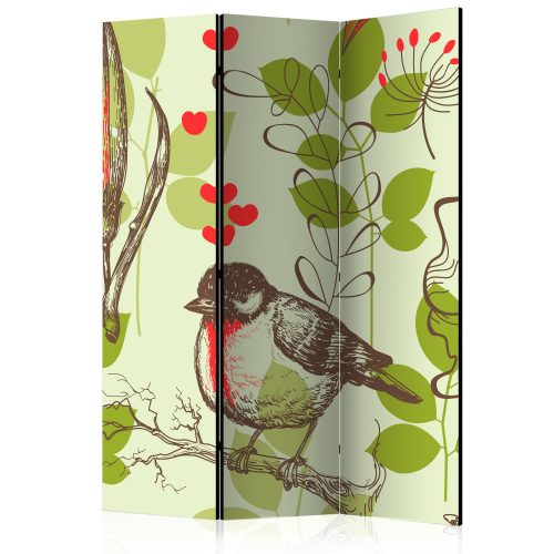 Paraván egyoldalú fotónyomtatással - Bird and lilies vintage pattern [Room Dividers] - ajandekpont.hu