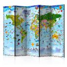 Paraván - World Map for Kids II [Room Dividers] - ajandekpont.hu