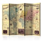 Paraván egyoldalú fotónyomtatással - Nouvelle Carte Du Monde [Room Dividers] - ajandekpont.hu