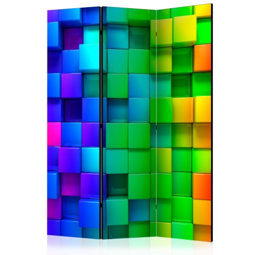 Paraván egyoldalú fotónyomtatással - Colourful Cubes [Room Dividers] - ajandekpont.hu