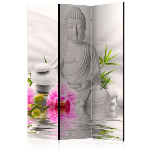 Paraván egyoldalú fotónyomtatással - Buddha and Orchids [Room Dividers] - ajandekpont.hu