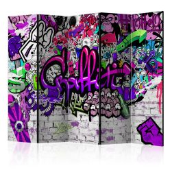 Paraván egyoldalú fotónyomtatással -  Purple Graffiti [Room Dividers] - ajandekpont.hu