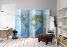 Paraván egyoldalú fotónyomtatással - World Map [Room Dividers] - ajandekpont.hu