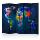 Paraván egyoldalú fotónyomtatással - Room divider – Colorful map - ajandekpont.hu