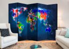 Paraván egyoldalú fotónyomtatással - Room divider – Colorful map - ajandekpont.hu