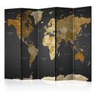 Paraván - Room divider - World map on dark background - ajandekpont.hu