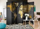 Paraván - Room divider - World map on dark background - ajandekpont.hu