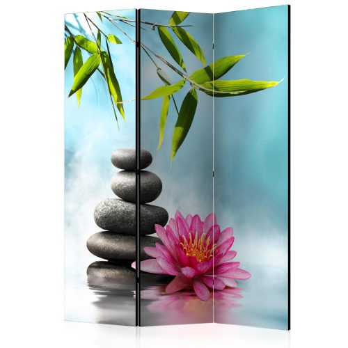 Paraván egyoldalú fotónyomtatással - Water Lily and Zen Stones [Room Dividers] - ajandekpont.hu