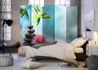 Paraván - Water Lily and Zen Stones II [Room Dividers] - ajandekpont.hu