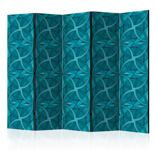 Paraván egyoldalú fotónyomtatással - Geometric Turquoise II [Room Dividers] - ajandekpont.hu