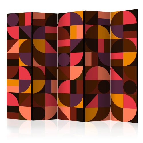 Paraván - Geometric Mosaic (Red) II [Room Dividers] - ajandekpont.hu