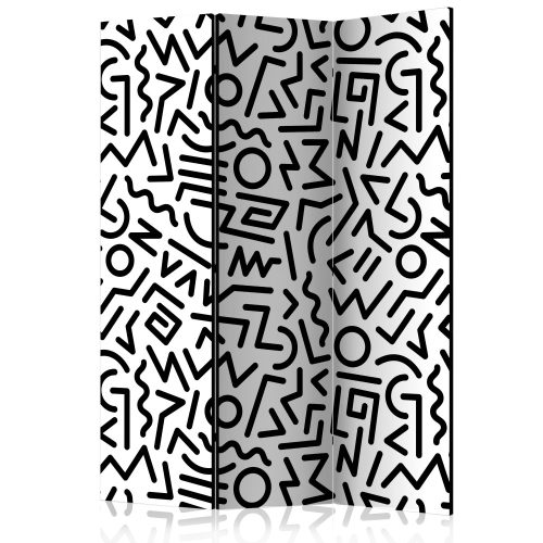 Paraván - Black and White Maze [Room Dividers] - ajandekpont.hu