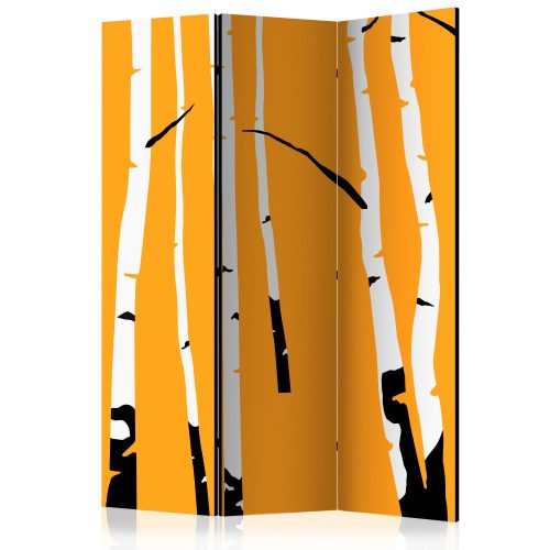 Paraván - Birches on the orange background [Room Dividers] - ajandekpont.hu