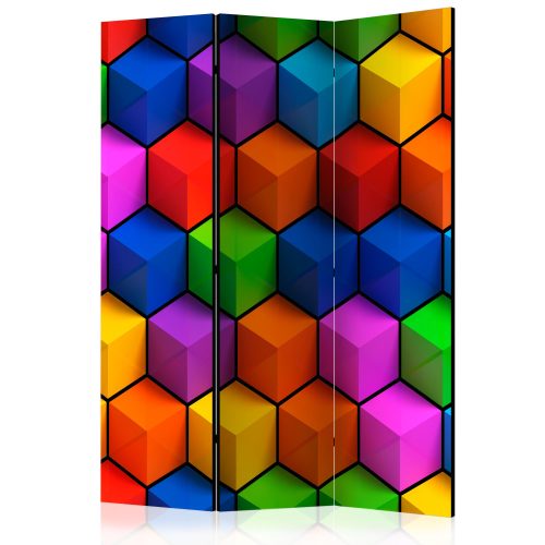 Paraván egyoldalú fotónyomtatással - Colorful Geometric Boxes [Room Dividers] - ajandekpont.hu