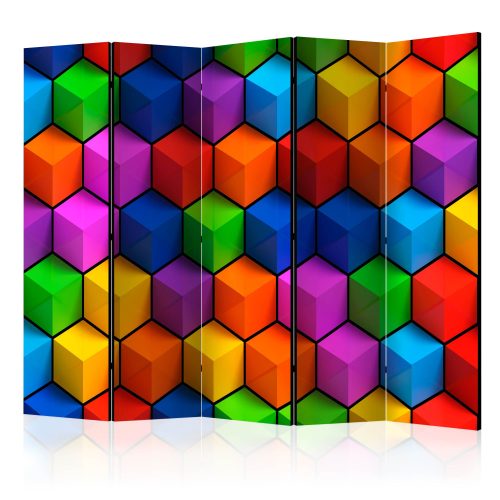 Paraván - Colorful Geometric Boxes II [Room Dividers] - ajandekpont.hu