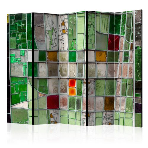 Paraván egyoldalú fotónyomtatással - Emerald Stained Glass II [Room Dividers] - ajandekpont.hu