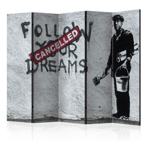 Paraván egyoldalú fotónyomtatással - Dreams Cancelled (Banksy) II [Room Dividers] - ajandekpont.hu