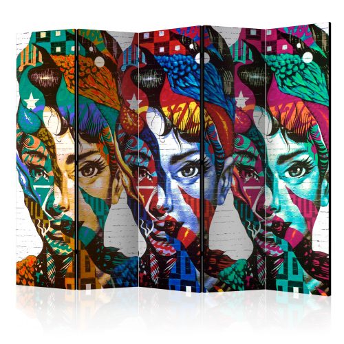 Paraván egyoldalú fotónyomtatással - Colorful Faces II [Room Dividers] - ajandekpont.hu