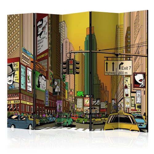 Paraván egyoldalú fotónyomtatással - Vibrant city - NY II [Room Dividers] - ajandekpont.hu